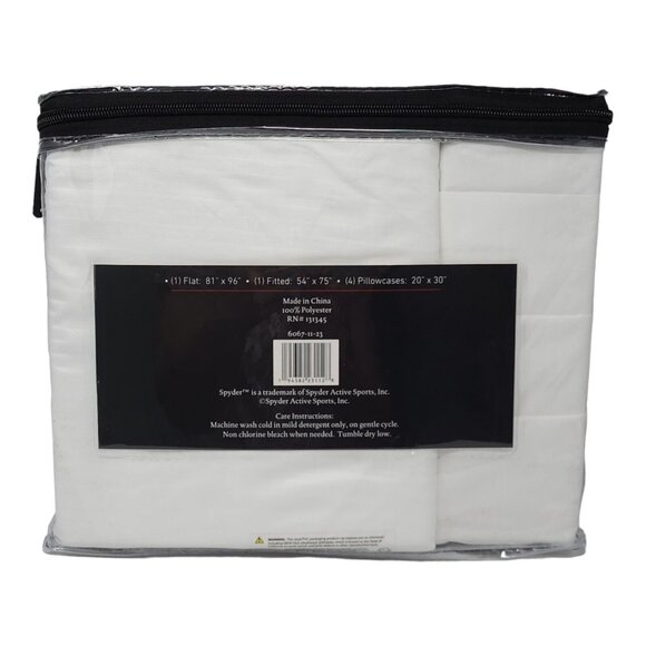 Spyder Full/Double Sheets Set 6 Pc Embossed Polyester Soft Comfort 4 Pillowcases - Picture 2 of 6